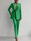 Women's Business Casual Suit Set – Long Sleeve Blazer & Slim Trousers | Canada & USA