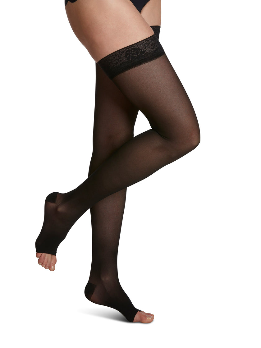 Sigvaris Women's Style Sheer Thigh-High Open-Toe 15-20mmHg