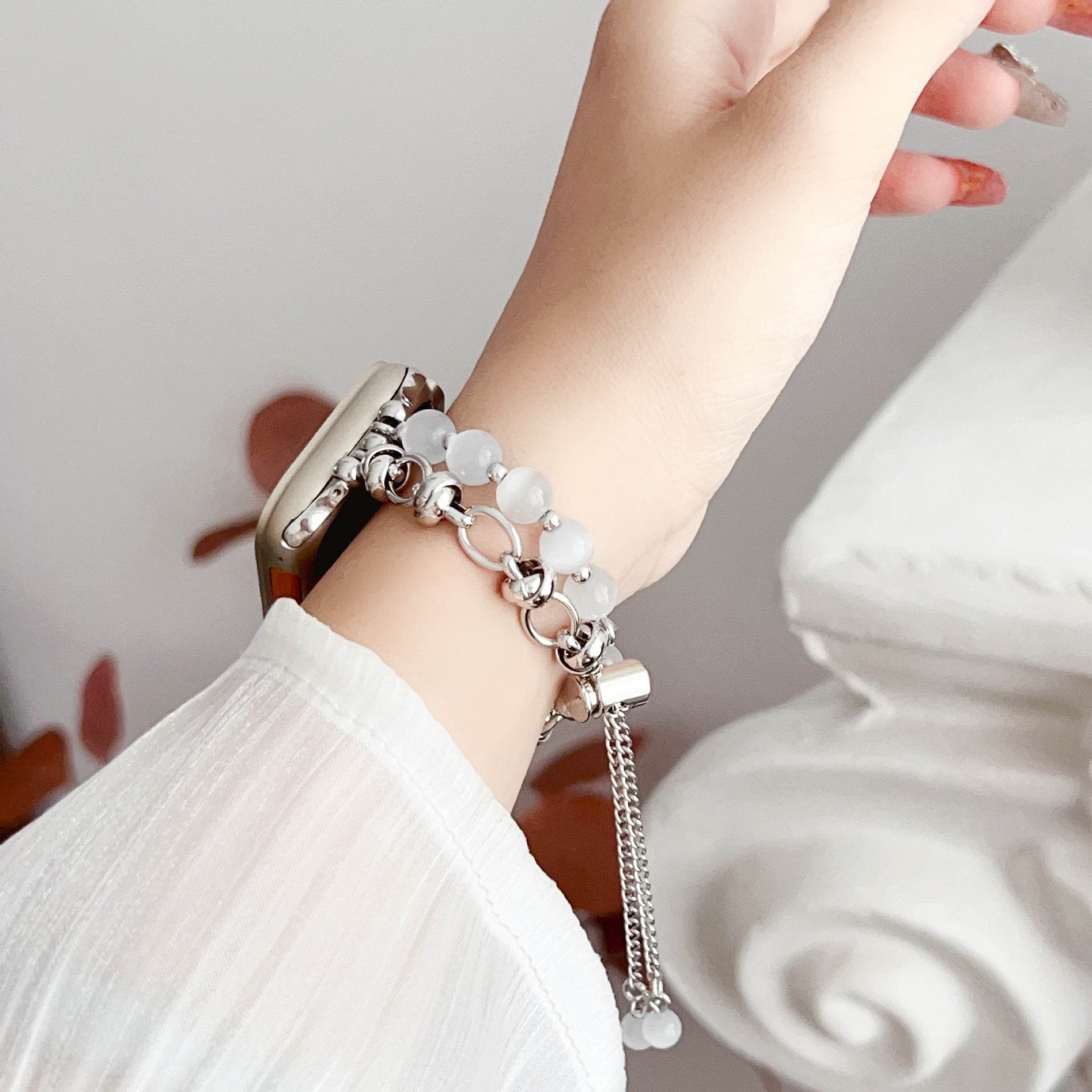 Women Fashion Smart watch Beaded Replacement Watch strap