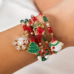 5pcs New Christmas Polymer Clay Handmade Beaded Bracelet set