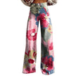 Women's 3D Printed Flared Denim Jeans – Graphic Print Wide Leg Jeans
