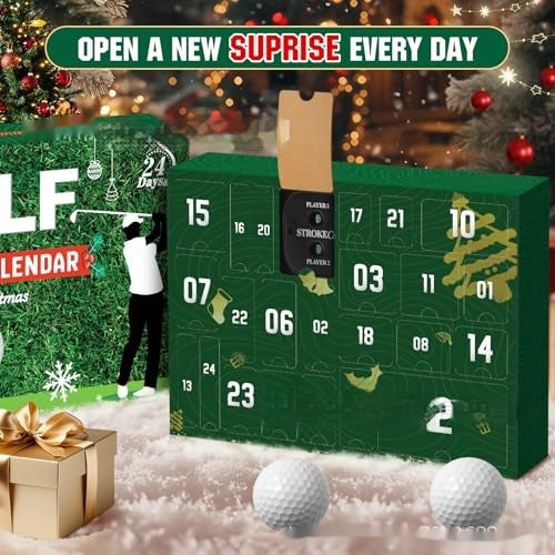 Golf Advent Calendar 24-Piece Gift Set – Golf Balls, Tees & Accessories
