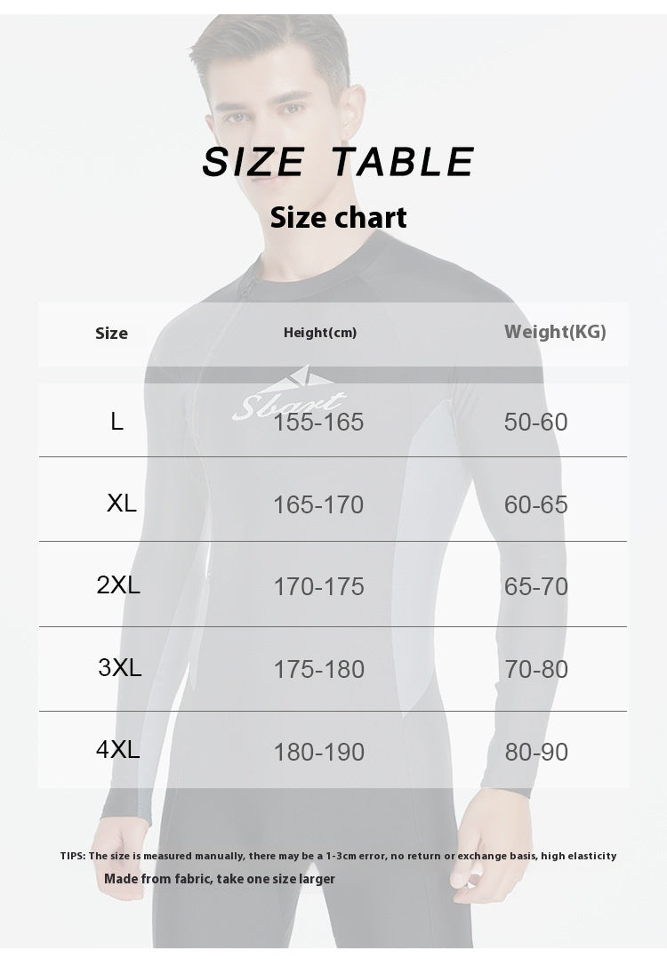 Men's One-Piece Long Sleeve Swimsuit | Sun Protection Quick-Dry Lycra Canada