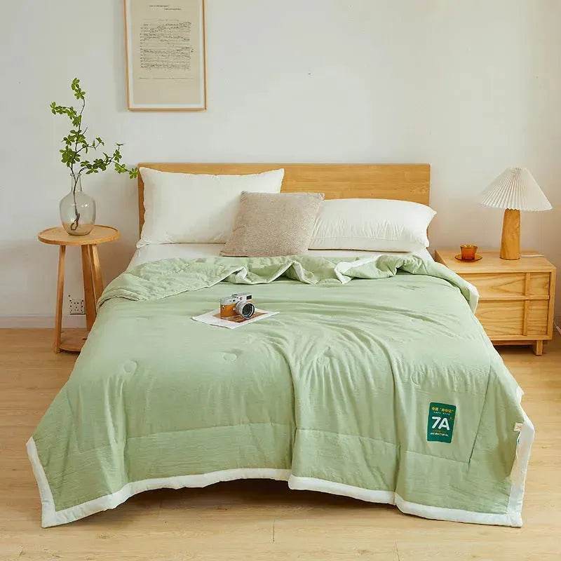 Washable Raw Cotton Summer Cooling Quilt Sage duvet cover