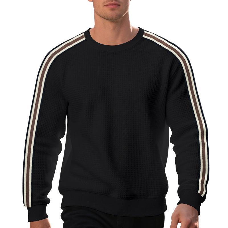 Mens Crew Neck Sweater – Striped Loose Pullover for Casual Wear