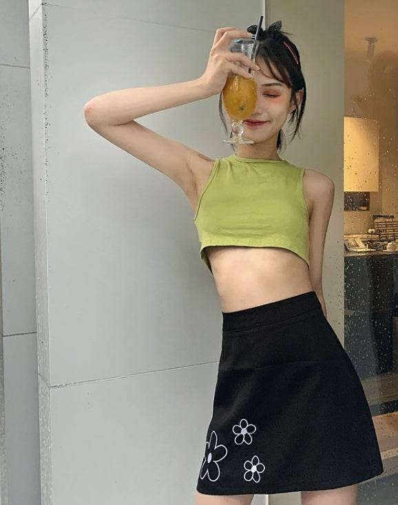 Summer Halter neck tank Tops and Skirt Outfit set