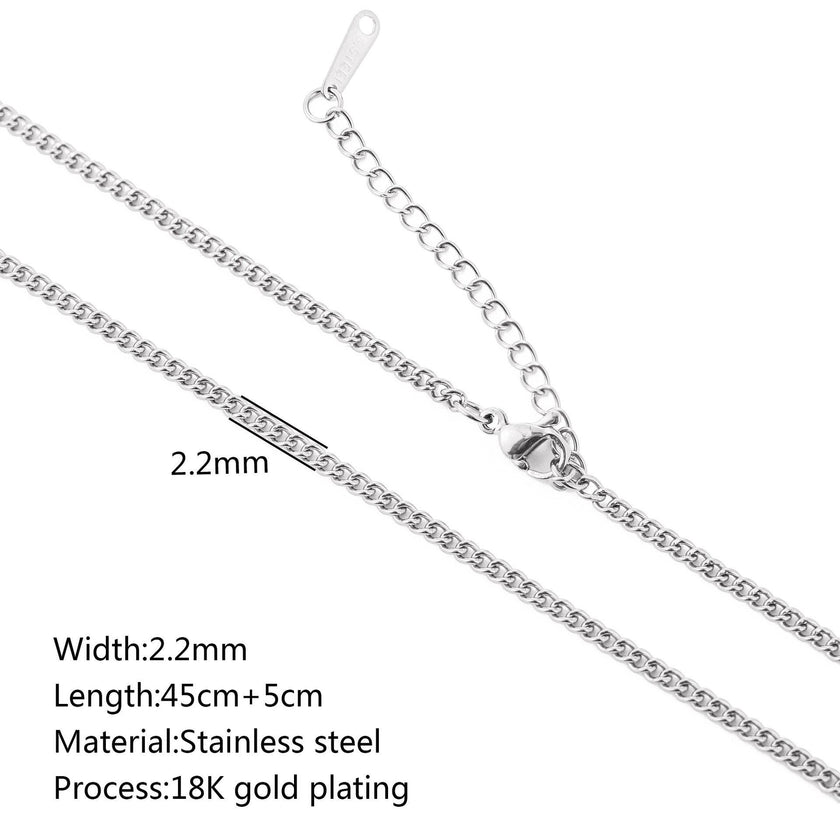 Stainless Steel Vacuum Vapor Plating 18K Gold Color Protection Lip Chain Necklace