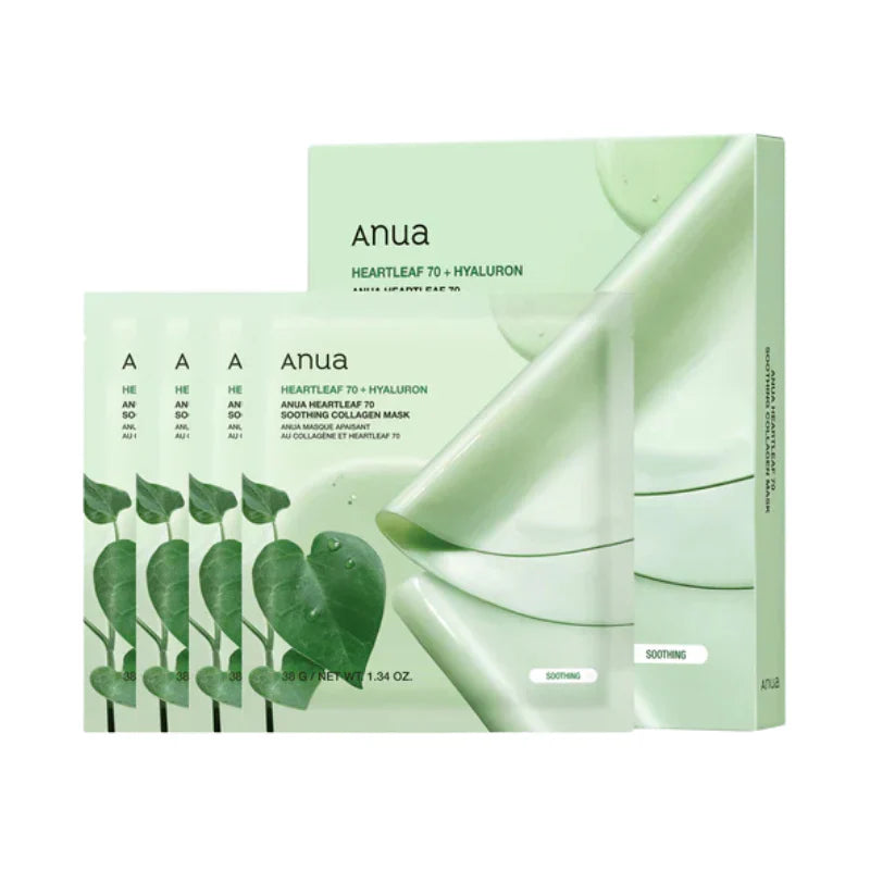 Anua Heartleaf 70 Soothing Collagen Mask 38g - 1 BOX 4 PCS