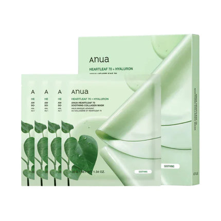 Anua Heartleaf 70 Soothing Collagen Mask 38g - 1 BOX 4 PCS