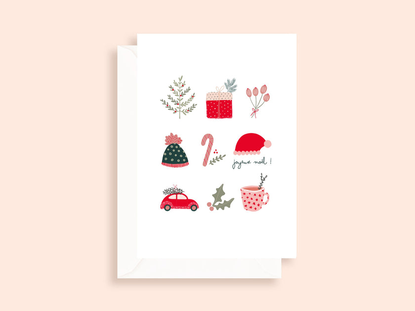 Coffret de 6 cartes de Noël pliées - Icônes