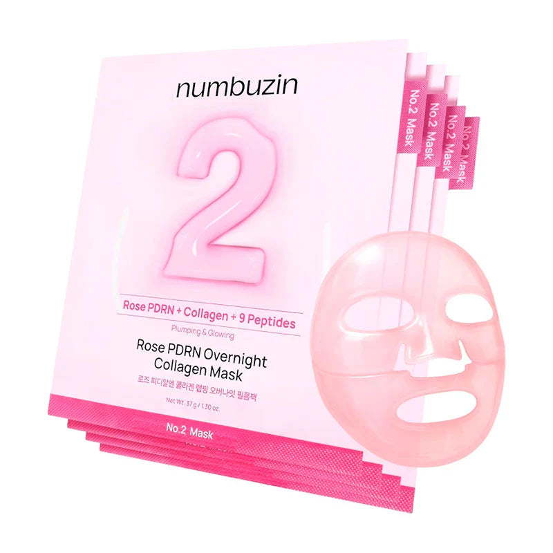 numbuzin No.2 Rose PDRN Overnight Collagen Mask 37ml - 1 BOX/ 4 PC