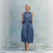 Women's 2 Piece Casual Linen Outfit Ruffle Top & Wide-Leg Pants