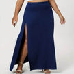 Women's High Waist Slit Solid Color Side Slit Maxi Skirt