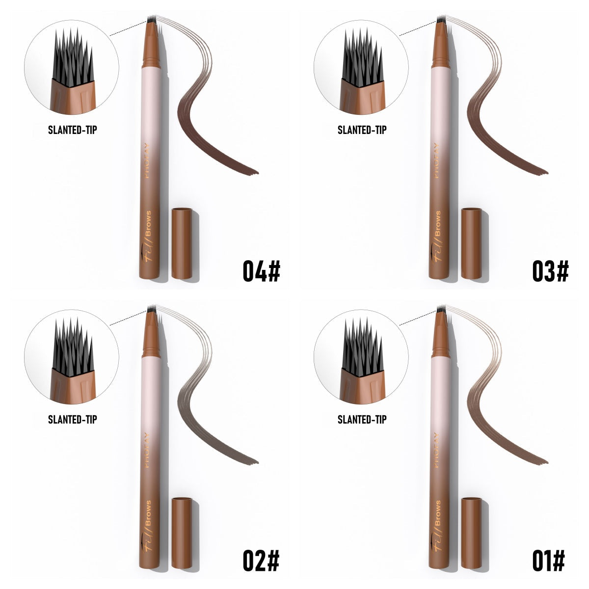 PHOFAY Waterproof Eyebrow Pencil – Natural Fill & Define, 4 Shades