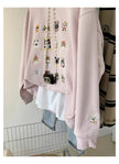 Women's 3D Kitten Embroidery Pullover Sweater Coat – Loose Fit Canada USA