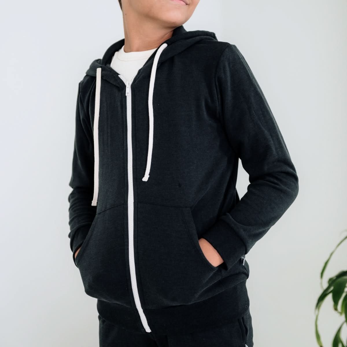 Youth Bamboo Fleece Zip-Up Hoodie | Navy
