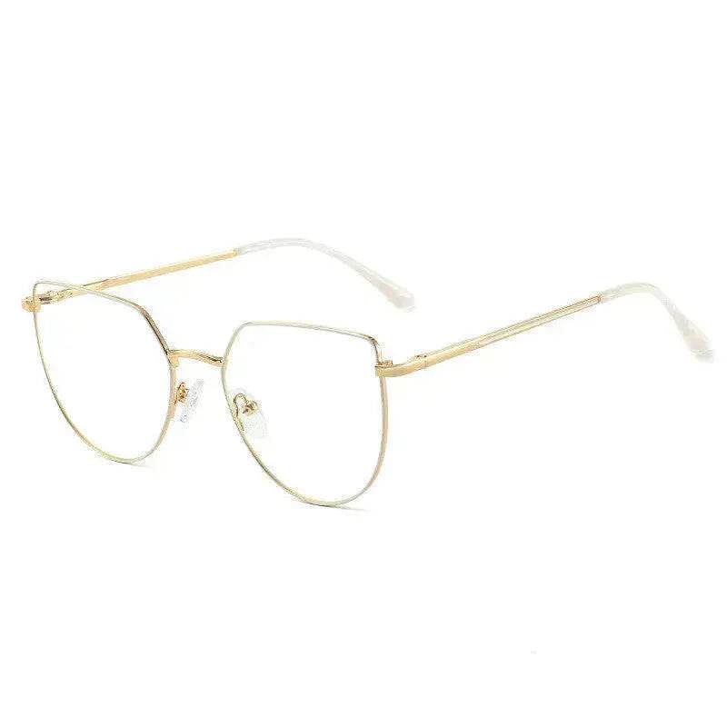 Women's Plate Anti-Blue Light Glasses – Fashion Metal Large Frame
