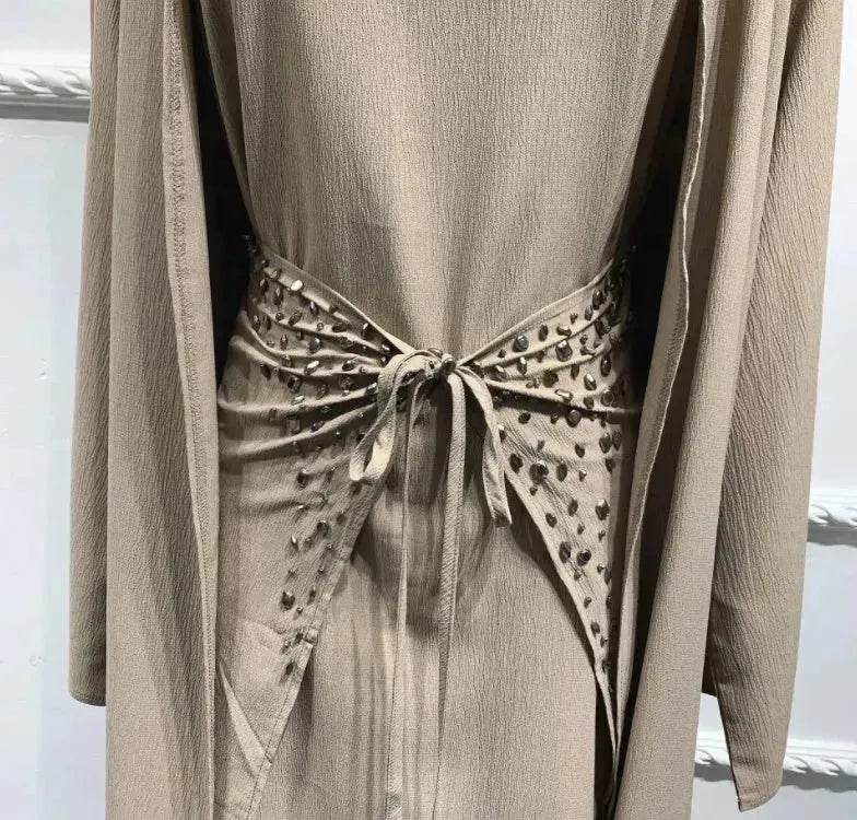 Arab3 piece set ArabDubai Abaya dress with Turban Embellished Abaya