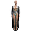 Plus Size Women Mesh Print Swimsuit | Elastic One-Piece Swimwear