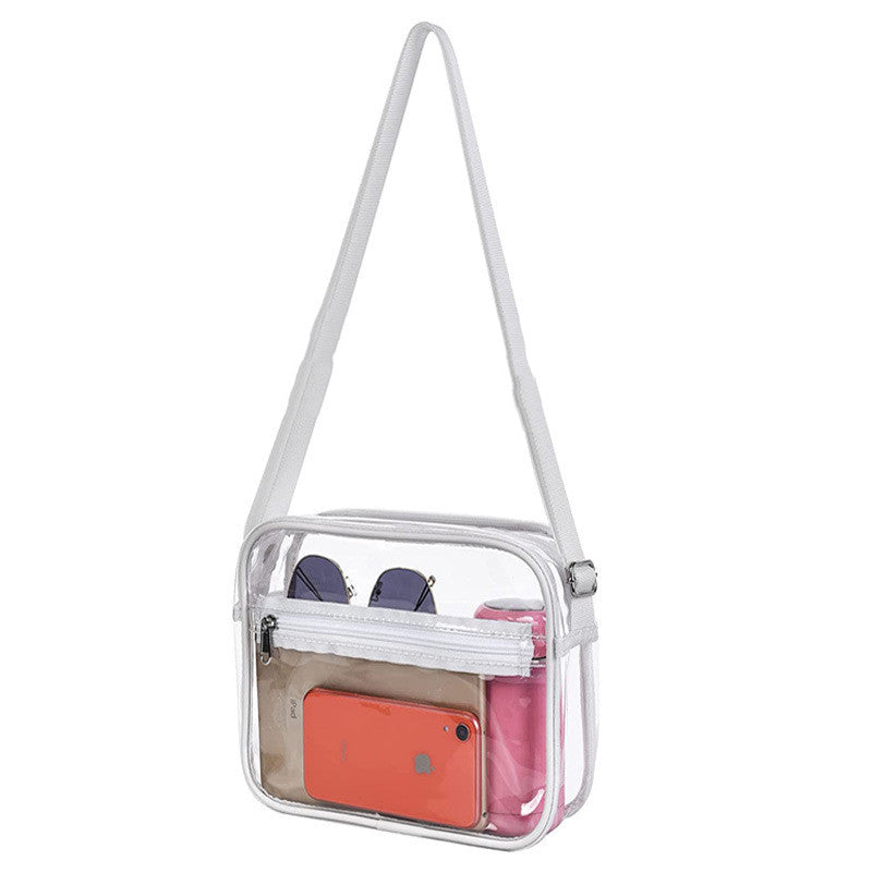 Clear PVC Transparent Crossbody Messenger Bag – Stadium Approved Travel Purse