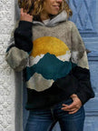 Hooded Long Sleeve Digital Printing Loose Casual Sweater For Women