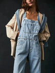 Women's Loose Denim Overalls Jumper – Casual Bib Suspender Jeans Jumpsuit with Pockets | Streetwear