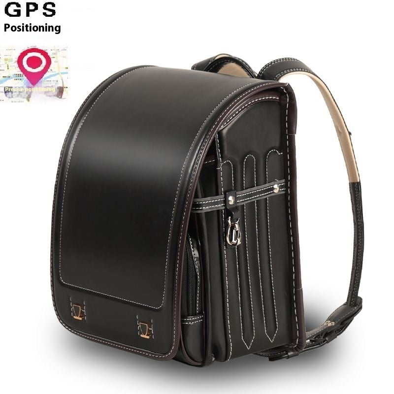Kids' GPS Positioning Ergonomic School Backpack – Spine Protection, Waterproof PU, Grades 1–6