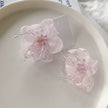 Temperament Flower Sweet Tulle Beaded Exaggerated Earrings