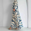 Elegant Printed Mum Long Maxi Dress