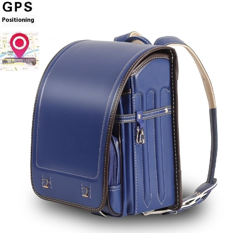 Kids' GPS Positioning Ergonomic School Backpack – Spine Protection, Waterproof PU, Grades 1–6