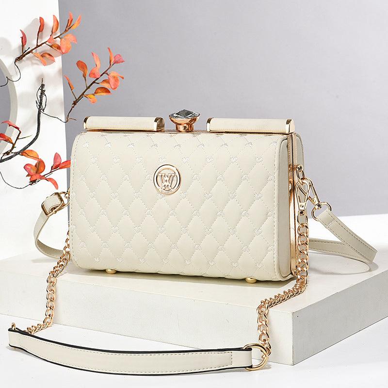Diamond-Quilted Shoulder Bag for Women, Pillow Shape PU Leather Crossbody