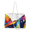 Colorful Abstract Swirl Weekender Bag | Neon Liquid Art Tote | Large Tote Bag