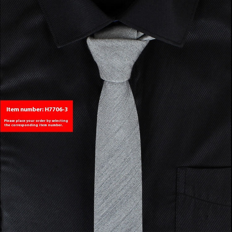 Men's Slim 6cm Cotton Necktie – Solid Color Arrow Tie for Business & Formal Wear | Canada & USA