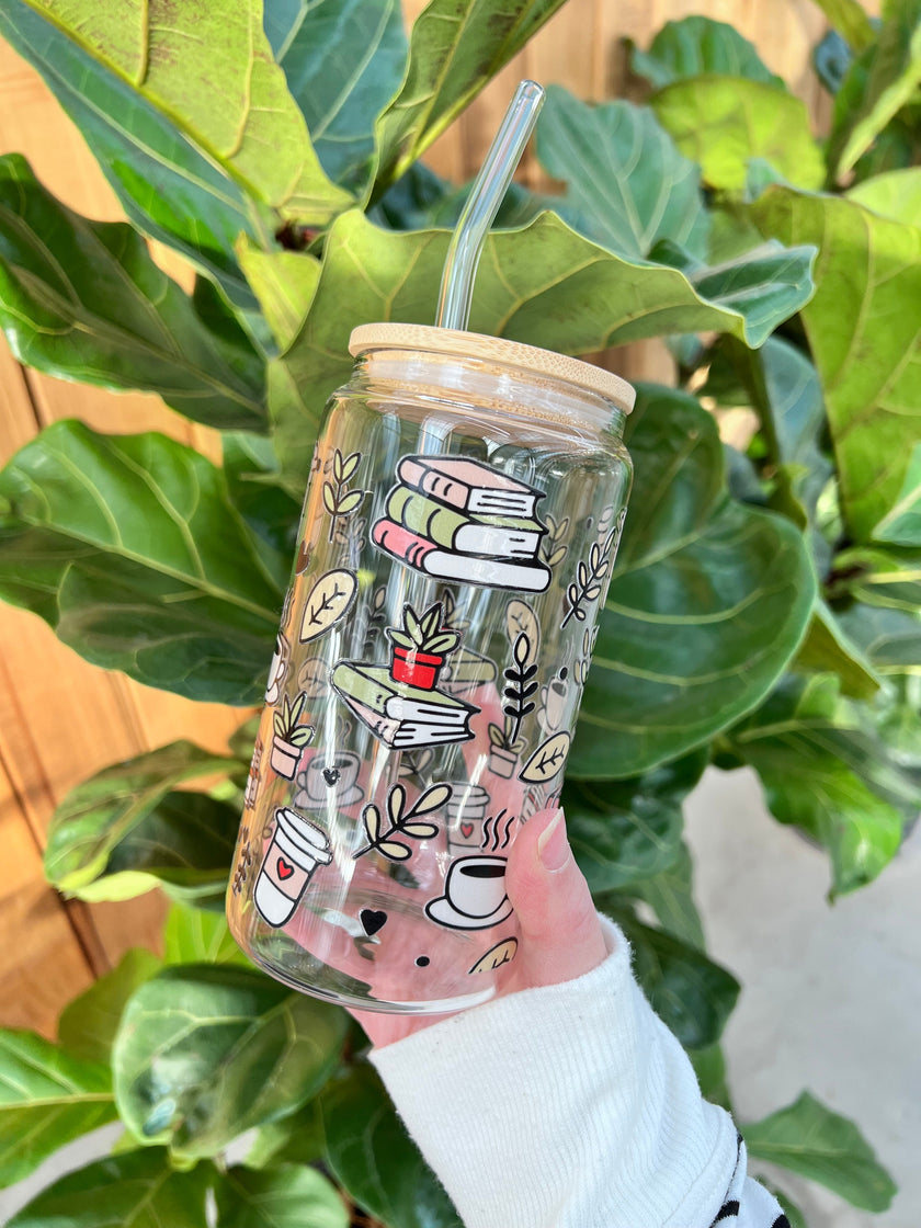 Tasse en verre pour les amoureux des livres