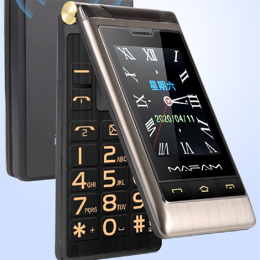 MAFAM Dual Screen Flip Phone – Big Button Senior Feature Phone, Dual SIM, 5900mAh