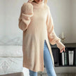 Fashion Split Turtleneck fleece Sweater Tunic Top