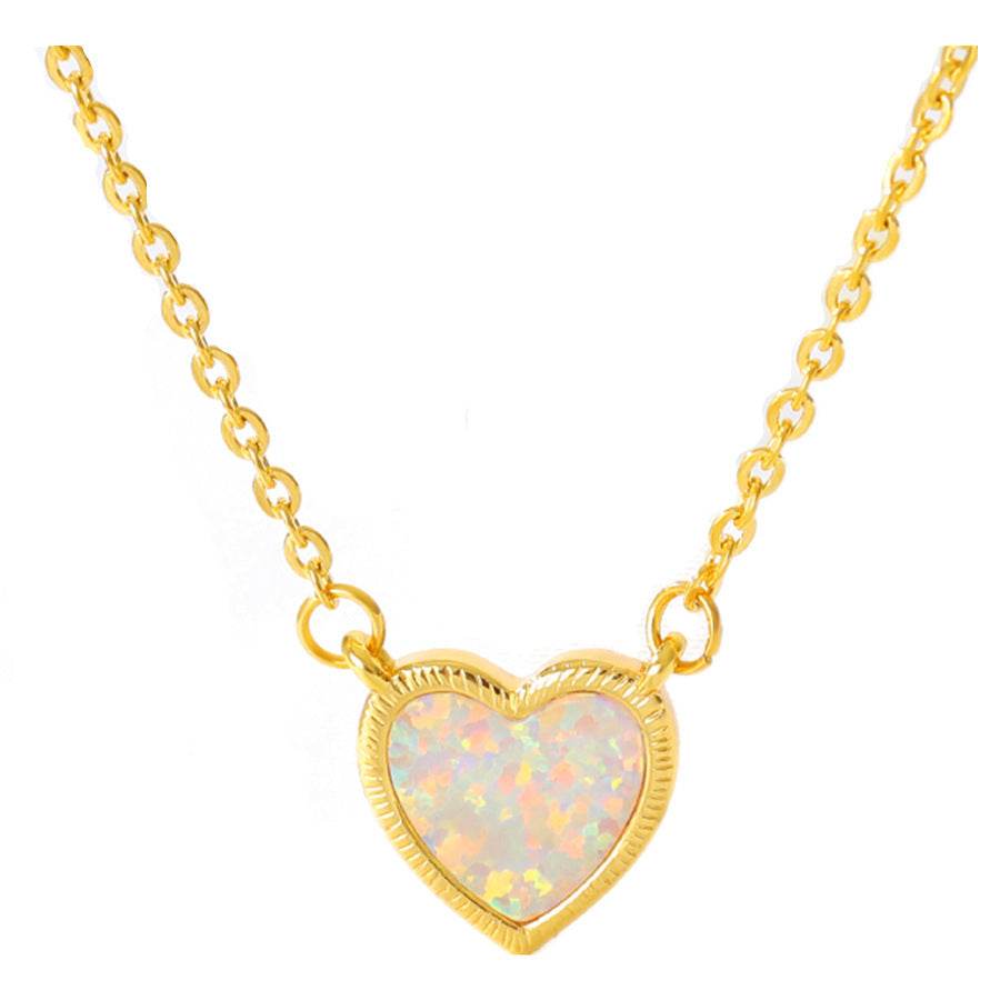 Romantic Heart Necklace Copper Zircon Pendant Necklace for women