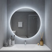 HaloLux Round LED Bathroom Mirror — Edge Back-Lit Halo, Dimmable Touch (Warm/Neutral/Cool), Hardwired | 24″, 28″, 32″