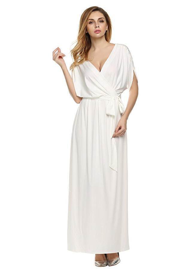 4XL Big Size Dress Elegant Women Long wrap Dresses Summer Dresses
