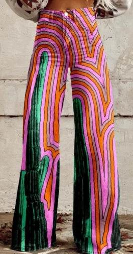 Women's 3D Digital Printed Imitation Jeans, Stretch Denim-Look Pants, Sizes S to 5XL