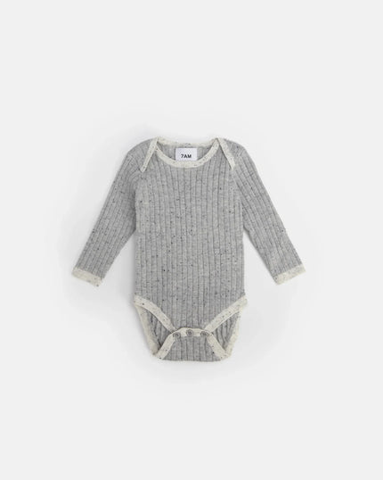 Hug Me Long Sleeve Bodysuit | Light Heather Grey | 7AM