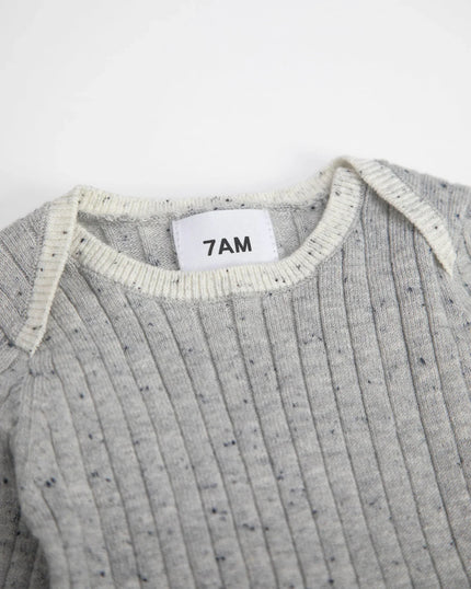 Hug Me Long Sleeve Bodysuit | Light Heather Grey | 7AM