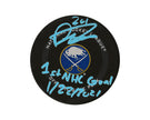 Dylan Cozens Autographed Buffalo Sabres Official Game Puck Inscribed 