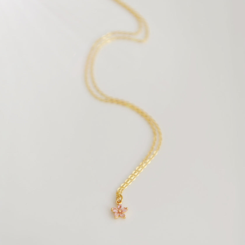 Aurelia Pink Flower Necklace