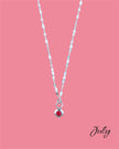 Heart Stone Necklaces in silver - various birthstone colours