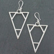 Triangle Earrings In Silver Plate