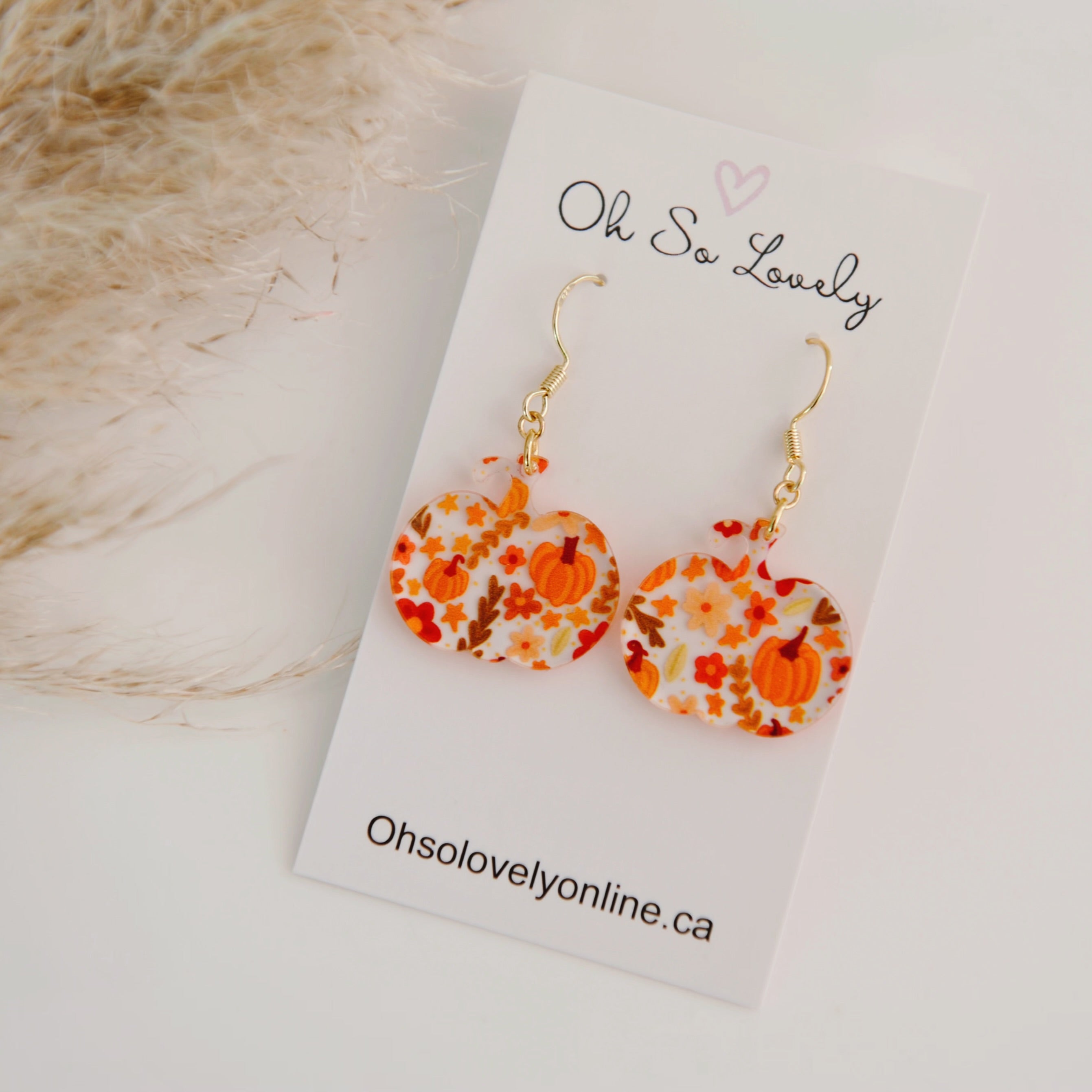 Reese Pumpkin Acrylic Drop Earrings