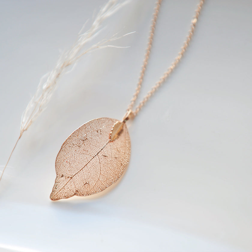 Real leaf necklace