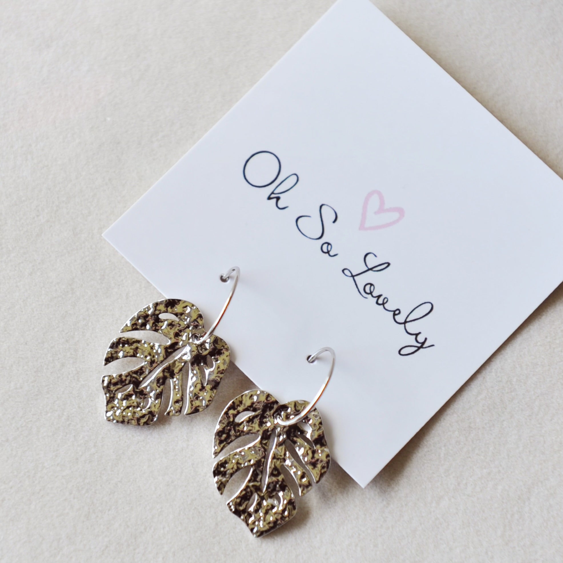 Wrenley Monstera Hoop Earrings