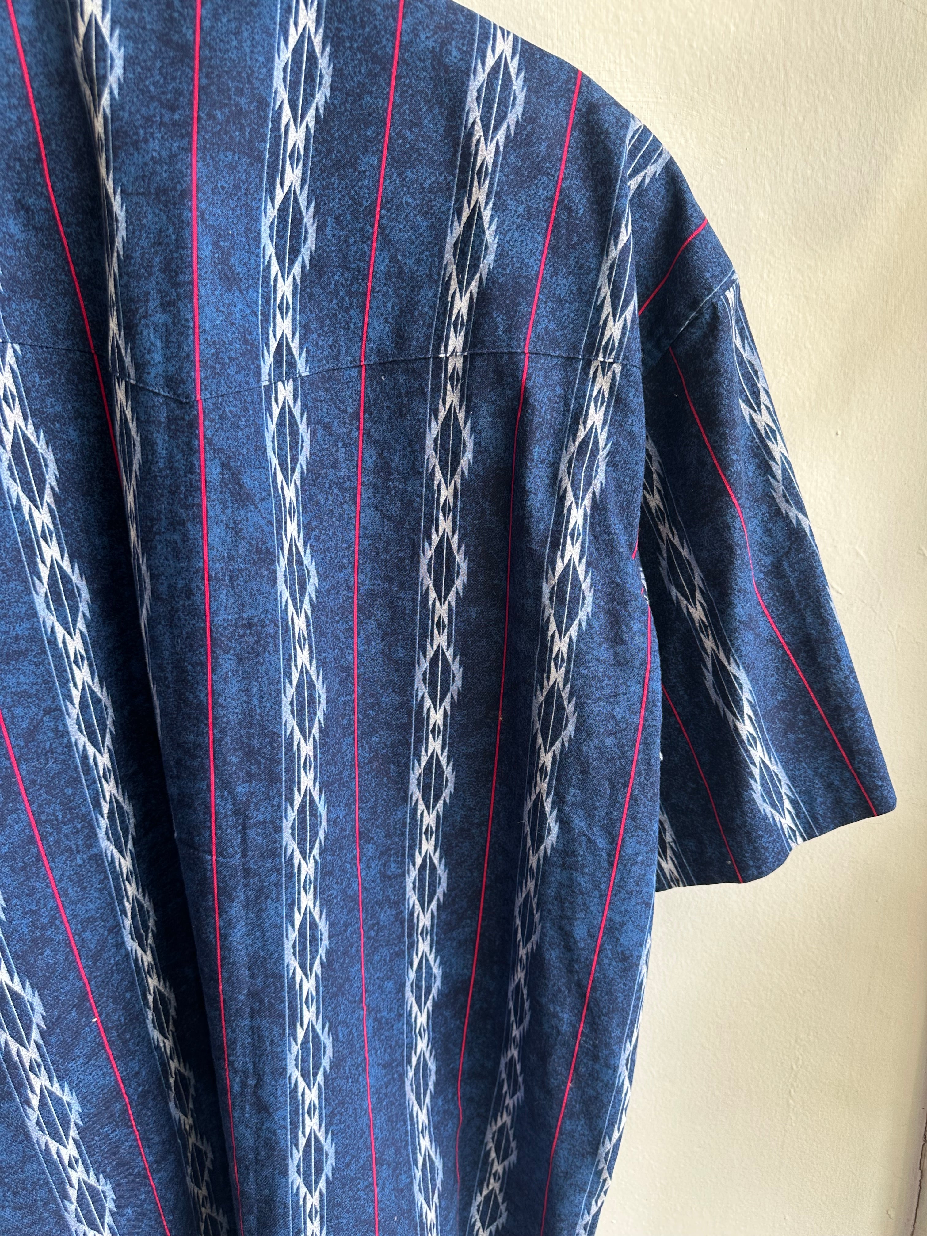 Vintage Men’s Blue Western Wrangler Shirt | Size Large